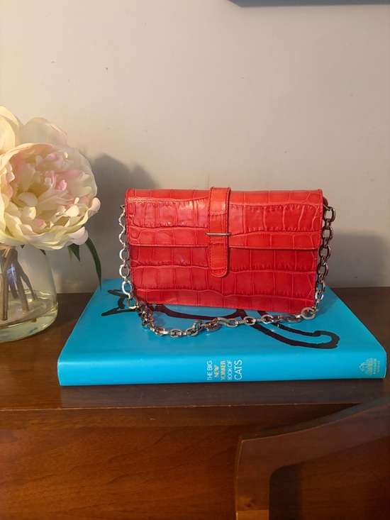 Handbags - Furla Croc-Embossed Leather Shoulder Bag